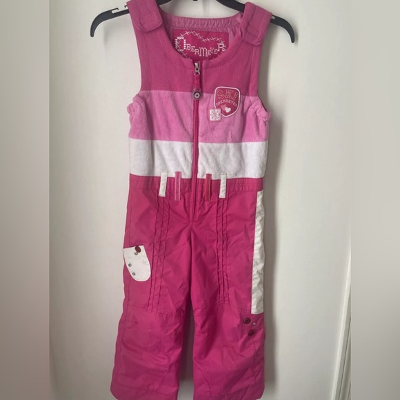 Girls Obermeyer Pink Jacket Snowsuit Hood Sz 5 Winter Ski Snowboard - Picture 5 of 15